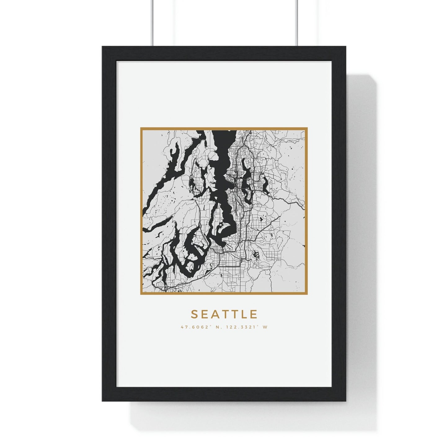 Seattle Hometown Premium Framed Poster (Golden Trim)