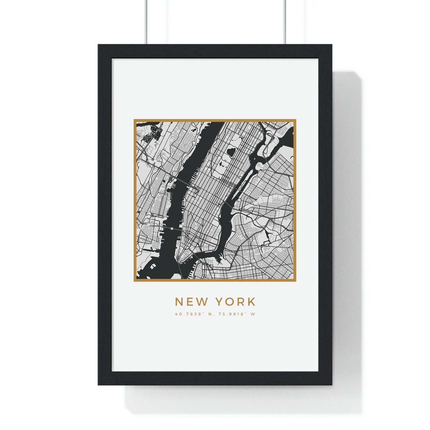 NYC Hometown Premium Framed Poster (Golden Trim)