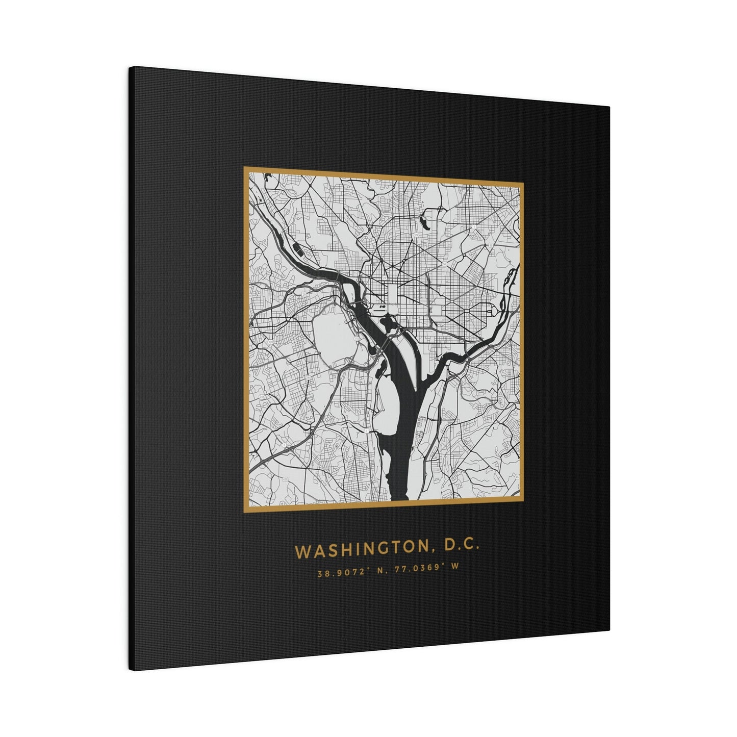 DC Hometown on Black Canvas (Golden Trim)