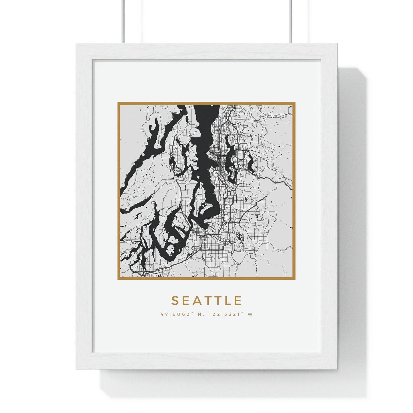 Seattle Hometown Premium Framed Poster (Golden Trim)