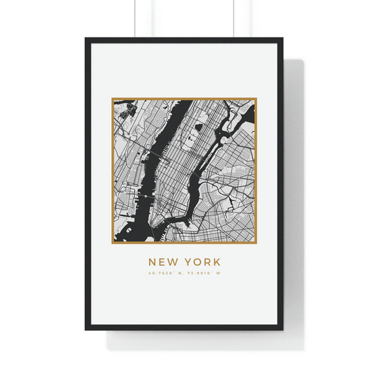 NYC Hometown Premium Framed Poster (Golden Trim)