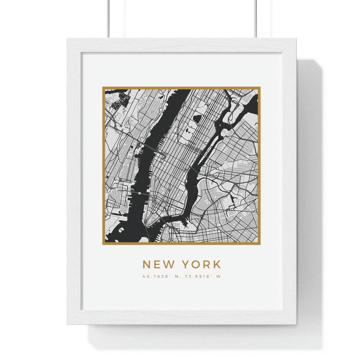 NYC Hometown Premium Framed Poster (Golden Trim)