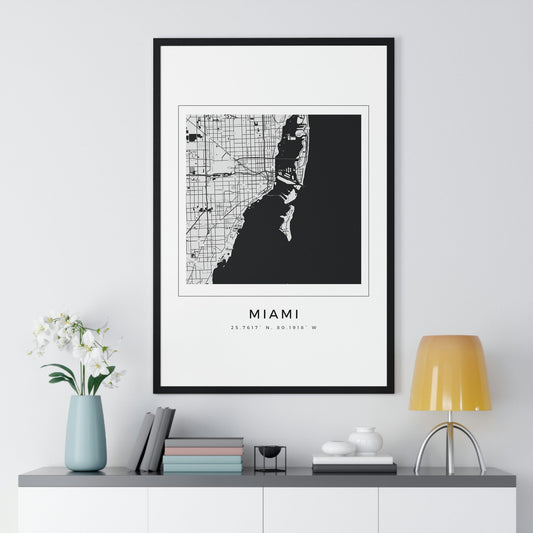 Miami Hometown Premium Framed Poster