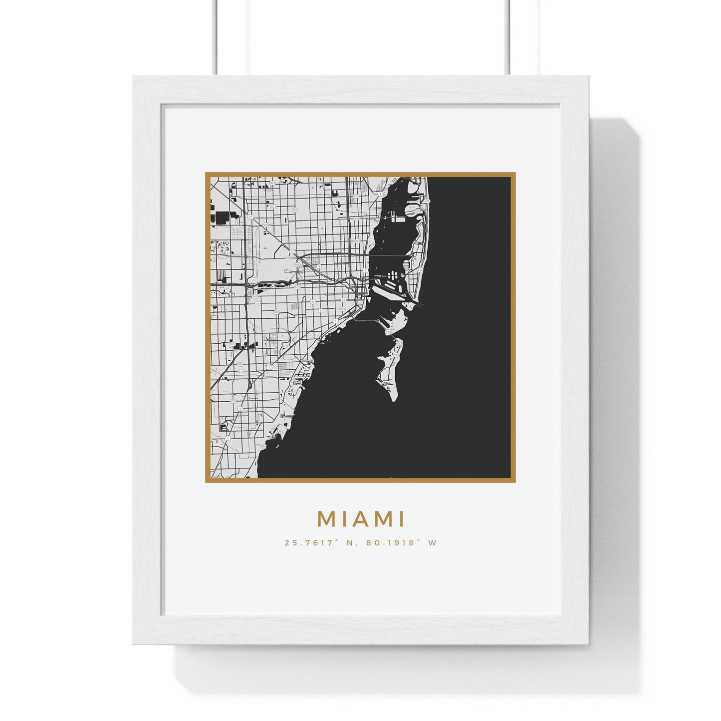 Miami Hometown Premium Framed Poster (Golden Trim)