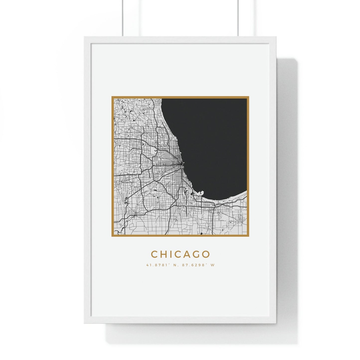 Chicago Hometown Premium Framed Poster (Golden Trim)