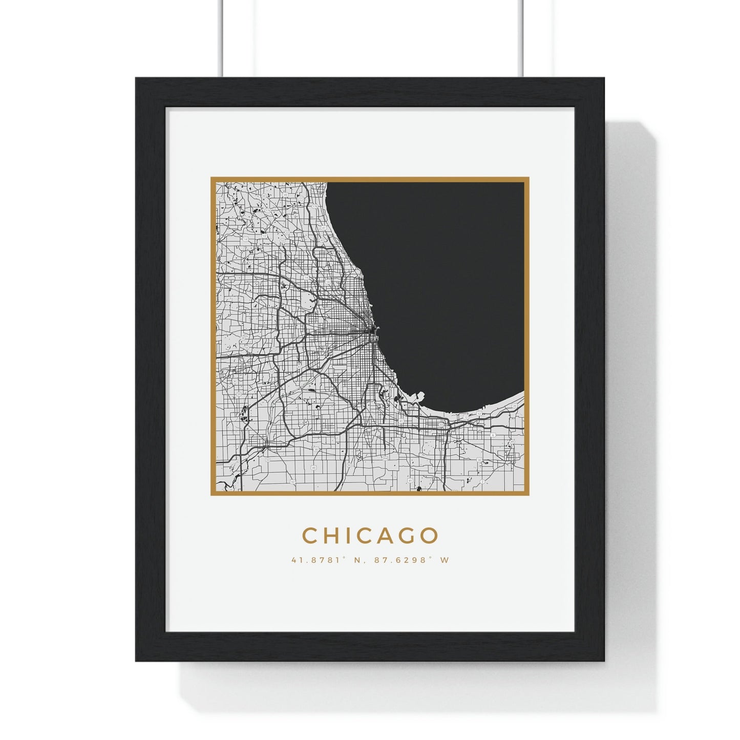 Chicago Hometown Premium Framed Poster (Golden Trim)