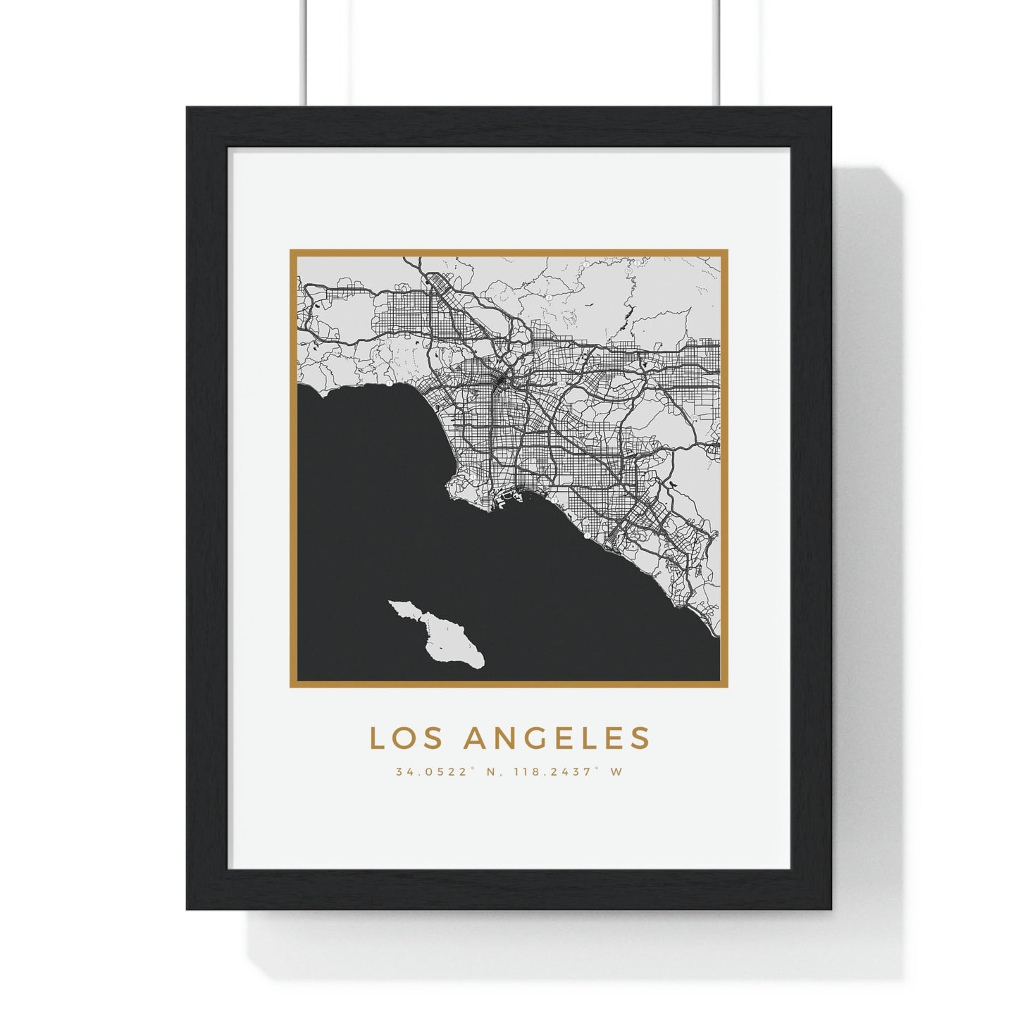 LA Hometown Premium Framed Poster (Golden Trim)