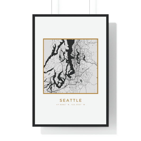 Seattle Hometown Premium Framed Poster (Golden Trim)