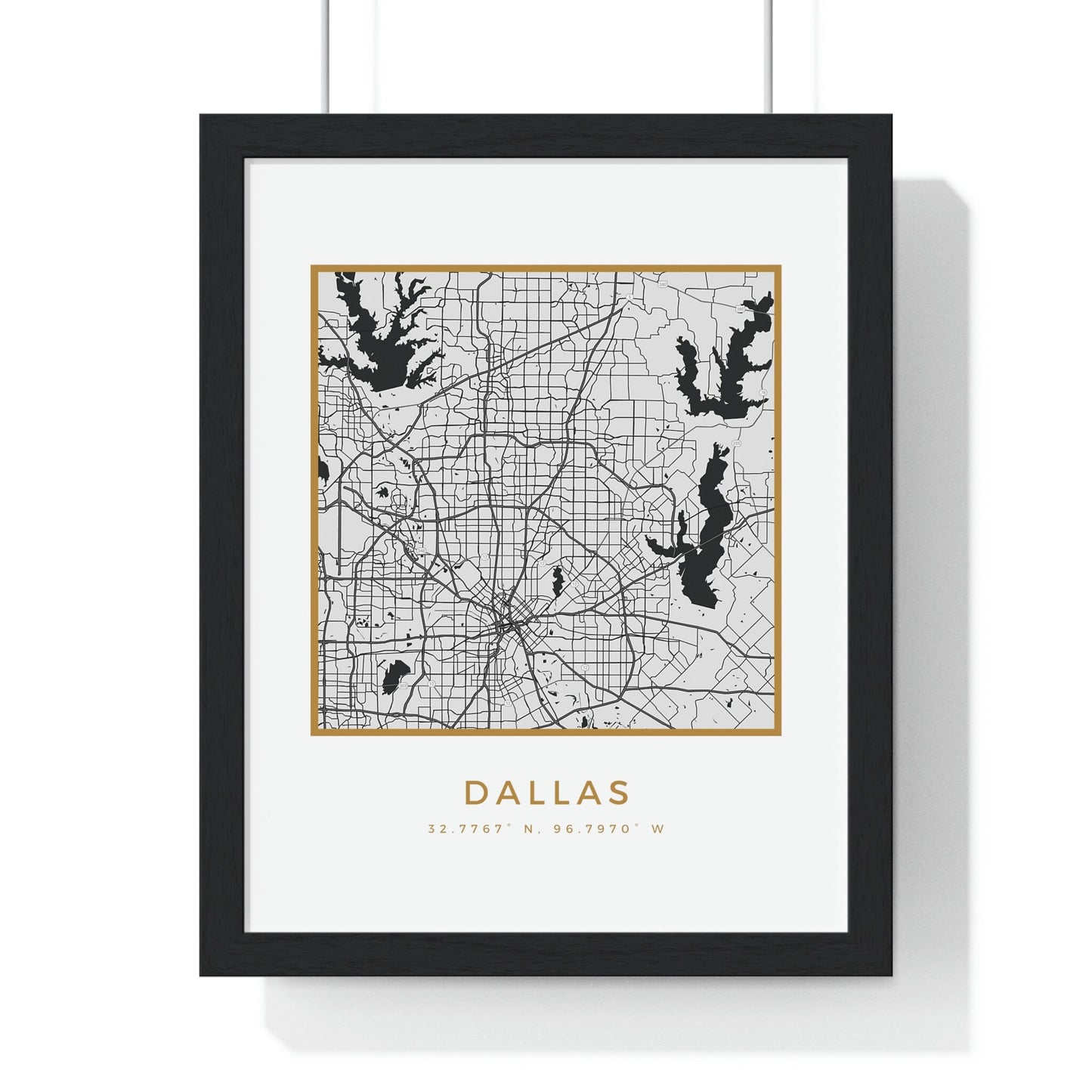 Dallas Hometown Premium Framed Poster (Golden Trim)