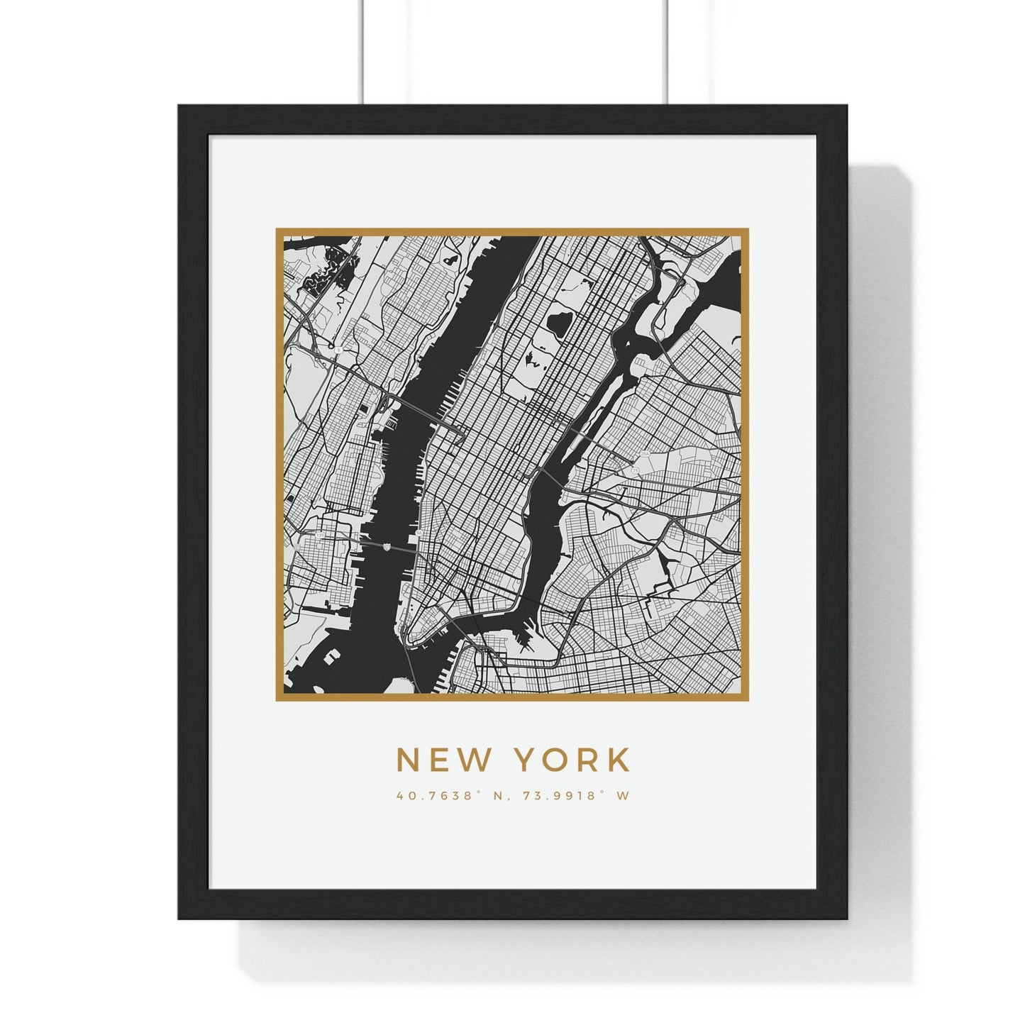 NYC Hometown Premium Framed Poster (Golden Trim)
