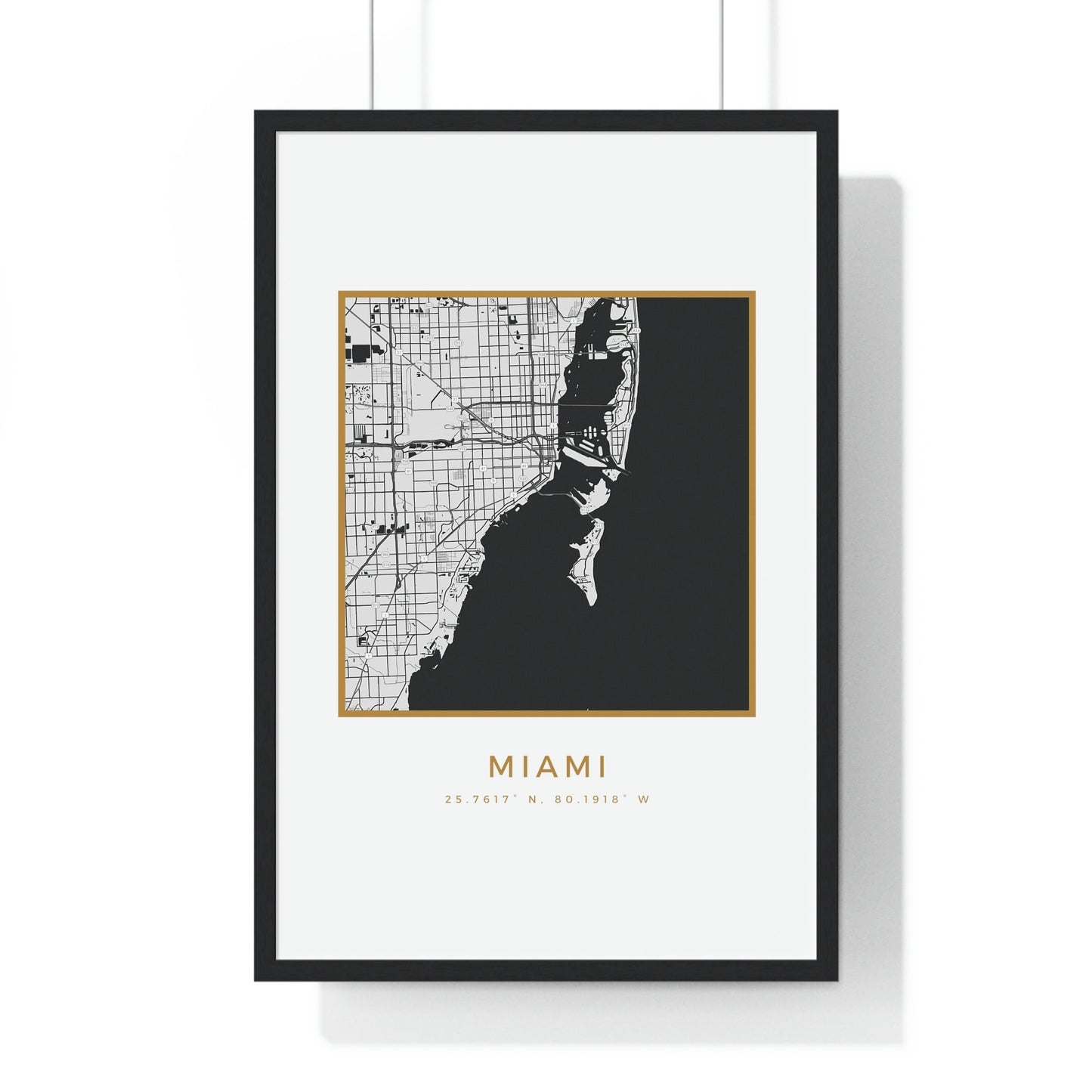 Miami Hometown Premium Framed Poster (Golden Trim)