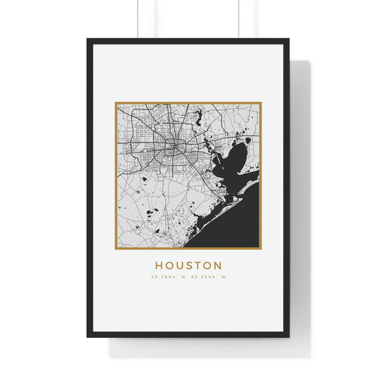 Houston Hometown Premium Framed Poster (Golden Trim)