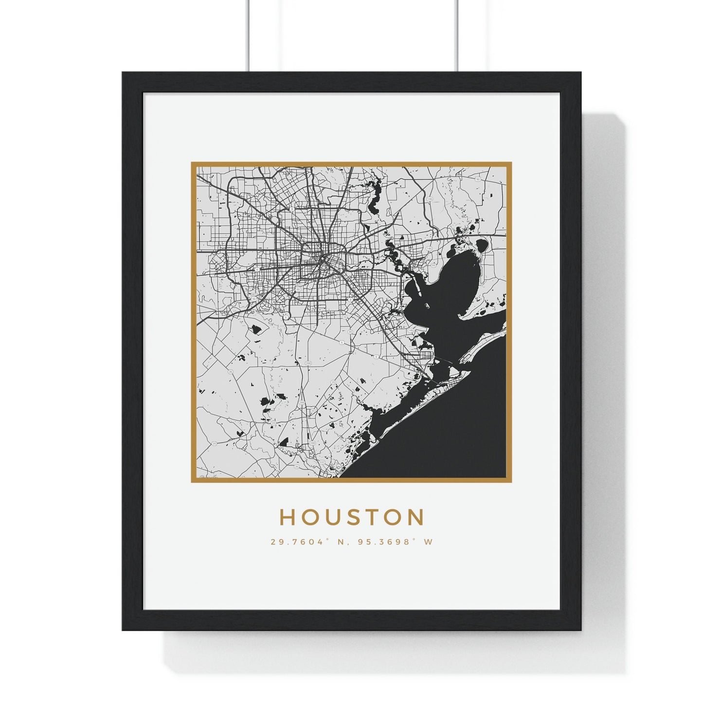 Houston Hometown Premium Framed Poster (Golden Trim)