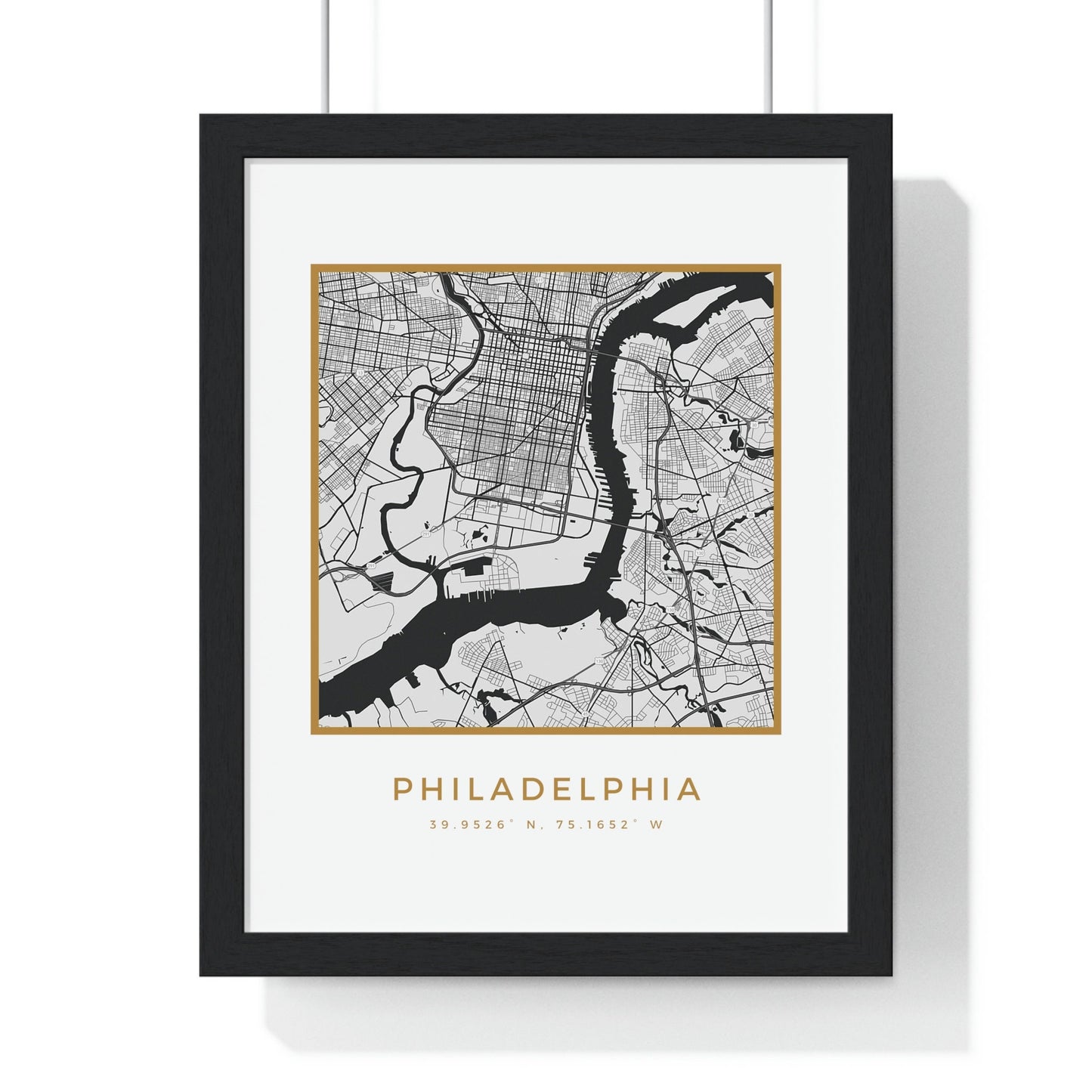 Philadelphia Hometown Premium Framed Poster (Golden Trim)