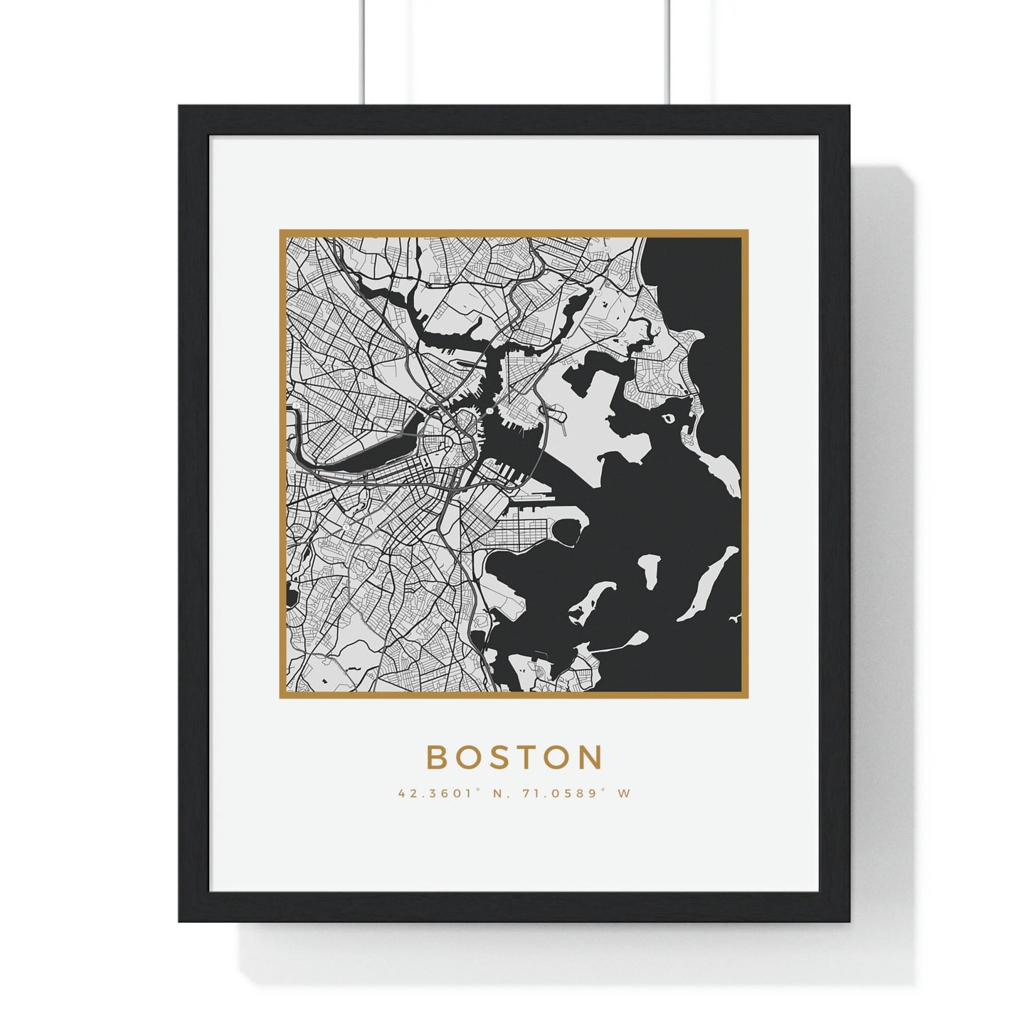 Boston Hometown Premium Framed Poster (Golden Trim)